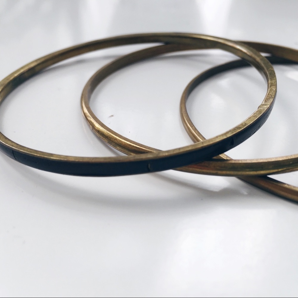 Vintage Brass Bracelets (set of three)